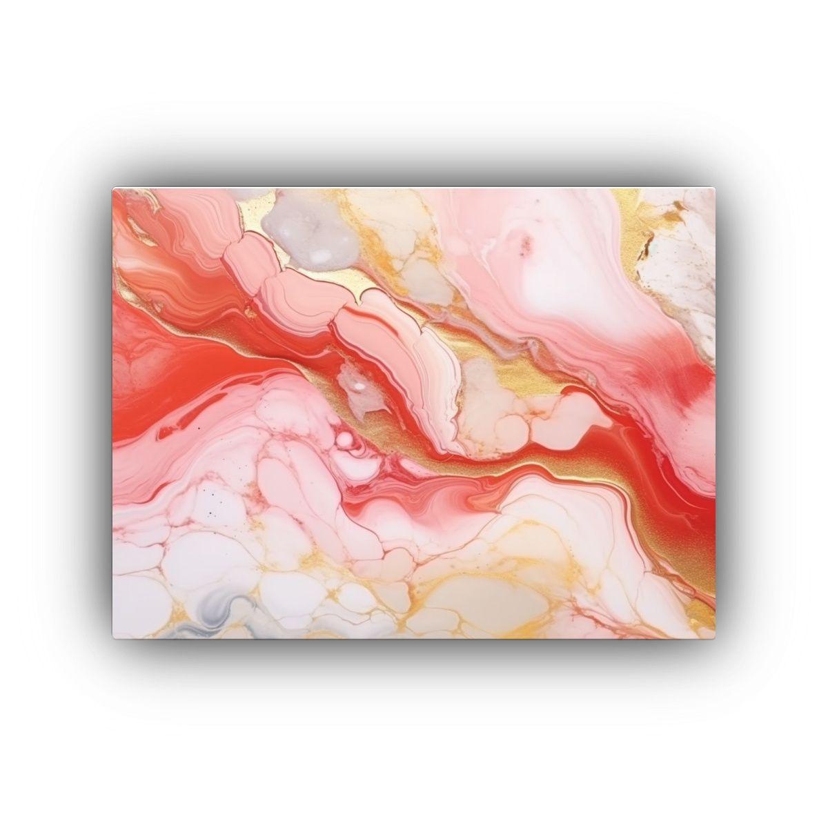 Pintura Abstracta De Lujo Natural En Arte De Pared Fluido Ec 90x60cm-0