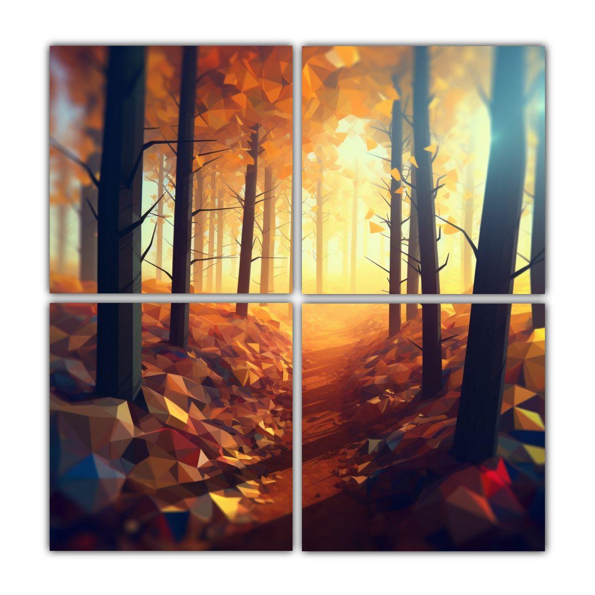 Cuadro Decorativo Dormitorio: Bosque En 3D Con 200x200 Cm-0