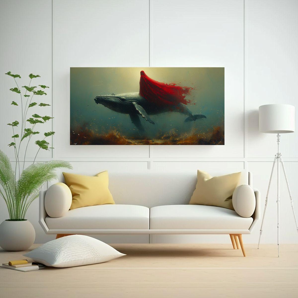 Figura Misteriosa Con Capucha Roja En Dinámica 160x80 Cm-2