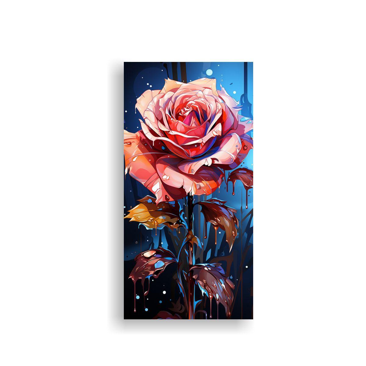 Cuadro En Bastidor Moderno, Riqueza Visual, Rosa 80x160cm-0