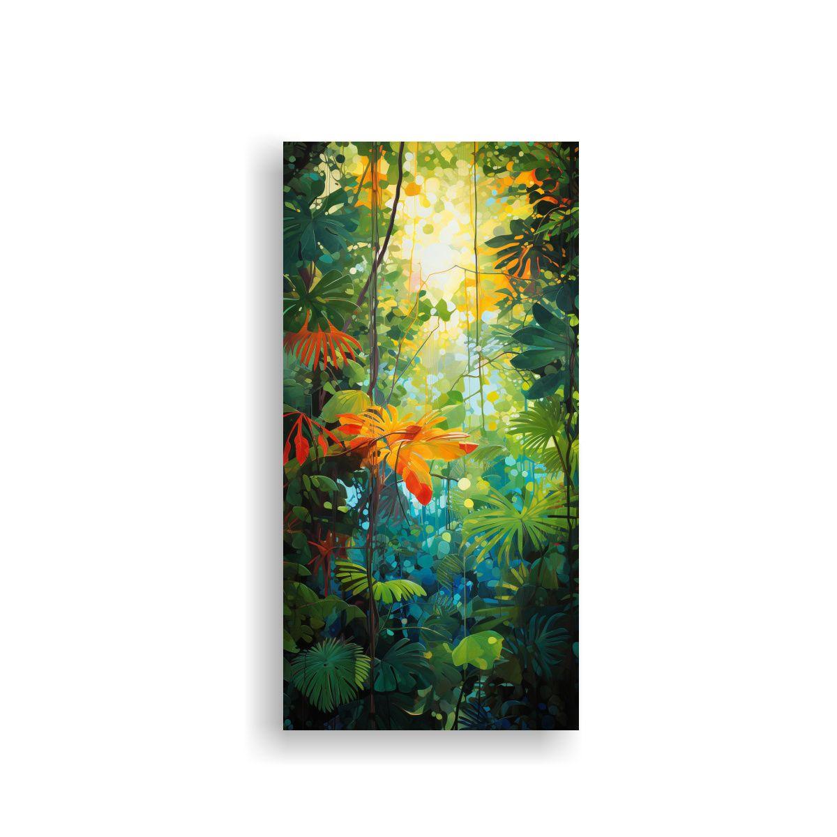 Pintura Abstracta Majestuosa De Un Dosel De Selva 70x140cm-0