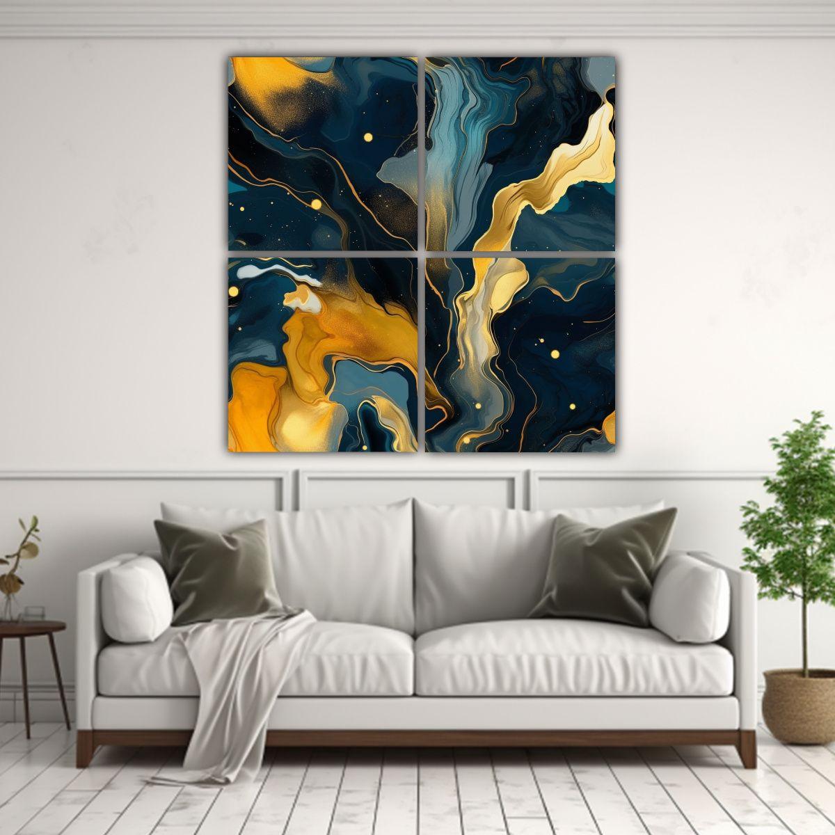 Cuatro Artes Conceptual Habitación Pinturas 80x80 Cm-2