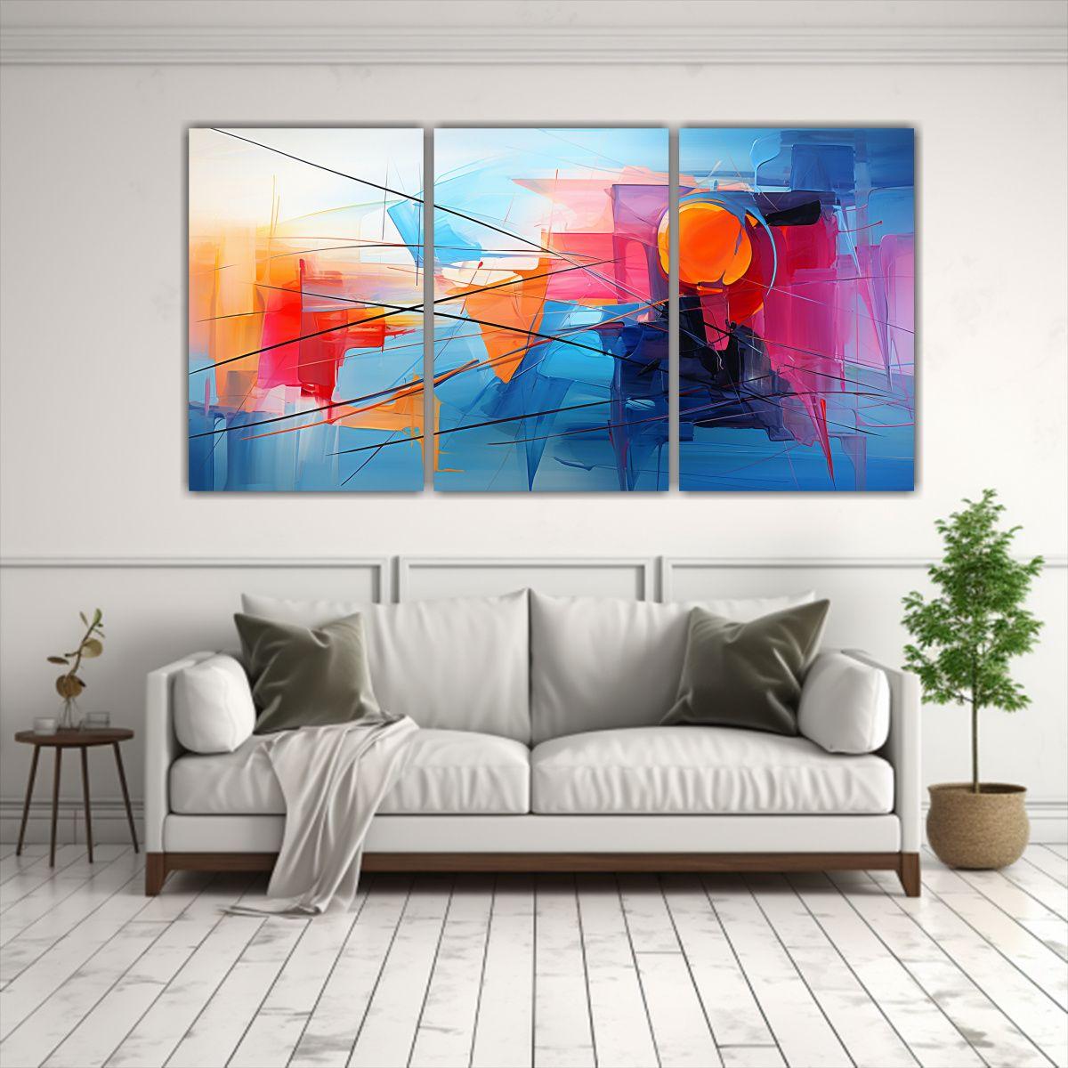 Pintura Abstracta En Tela Sublimada Para Decorar 60x30 Cm-2