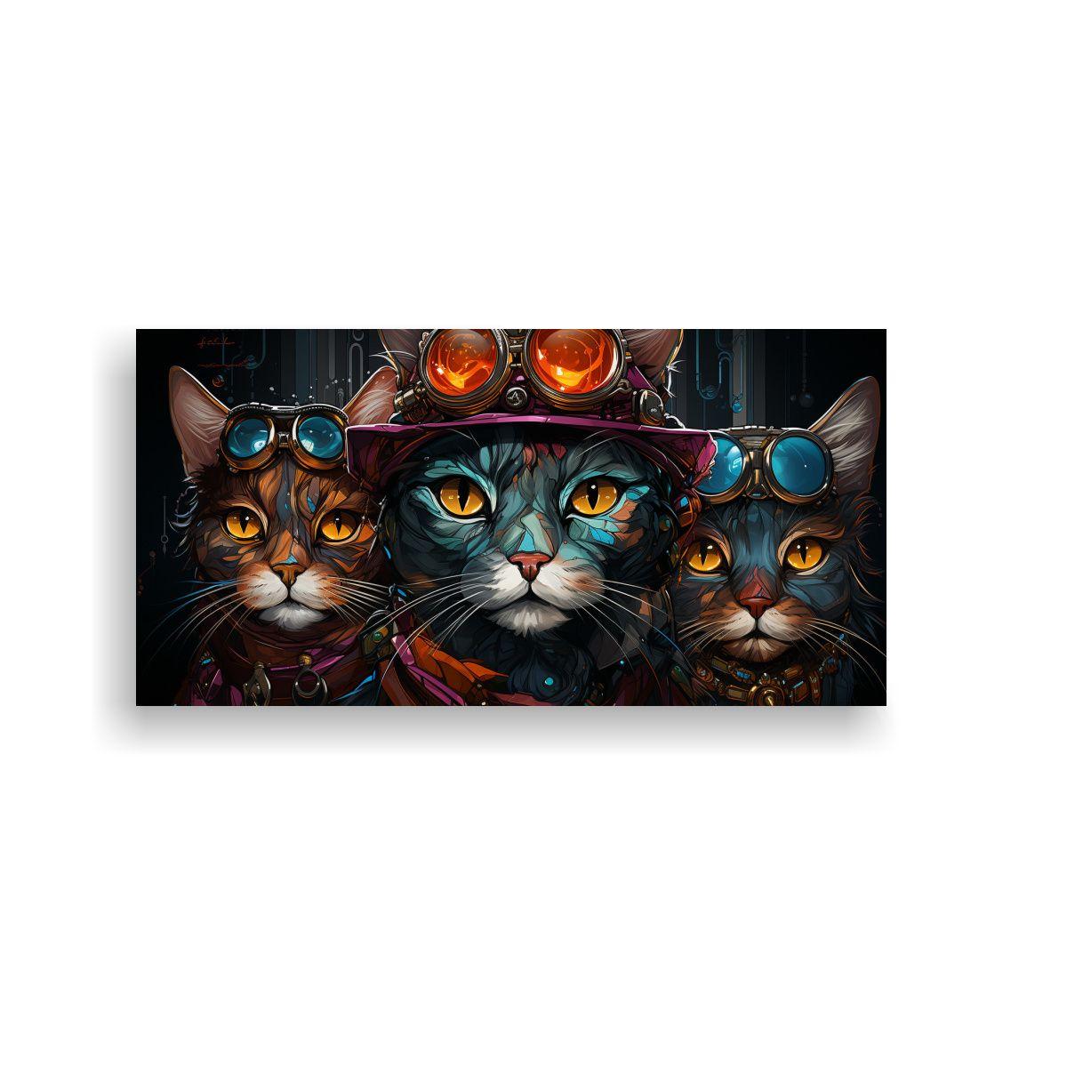 Pinturas De Decoración Vintage Con Gatos 80x40cm-0