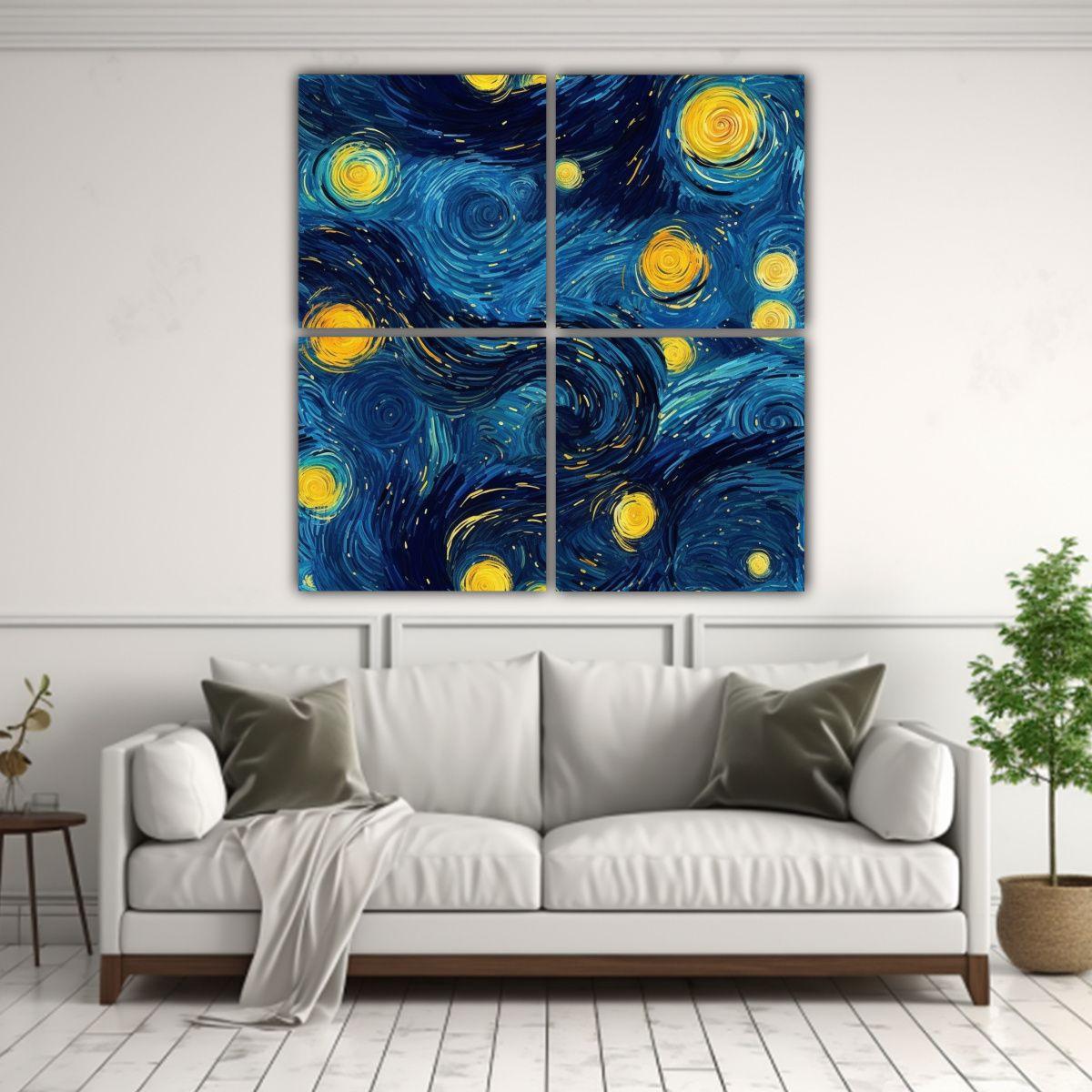 Cuadros De Decoración Estilo Galaxia Como Noche 60x60 Cm-2