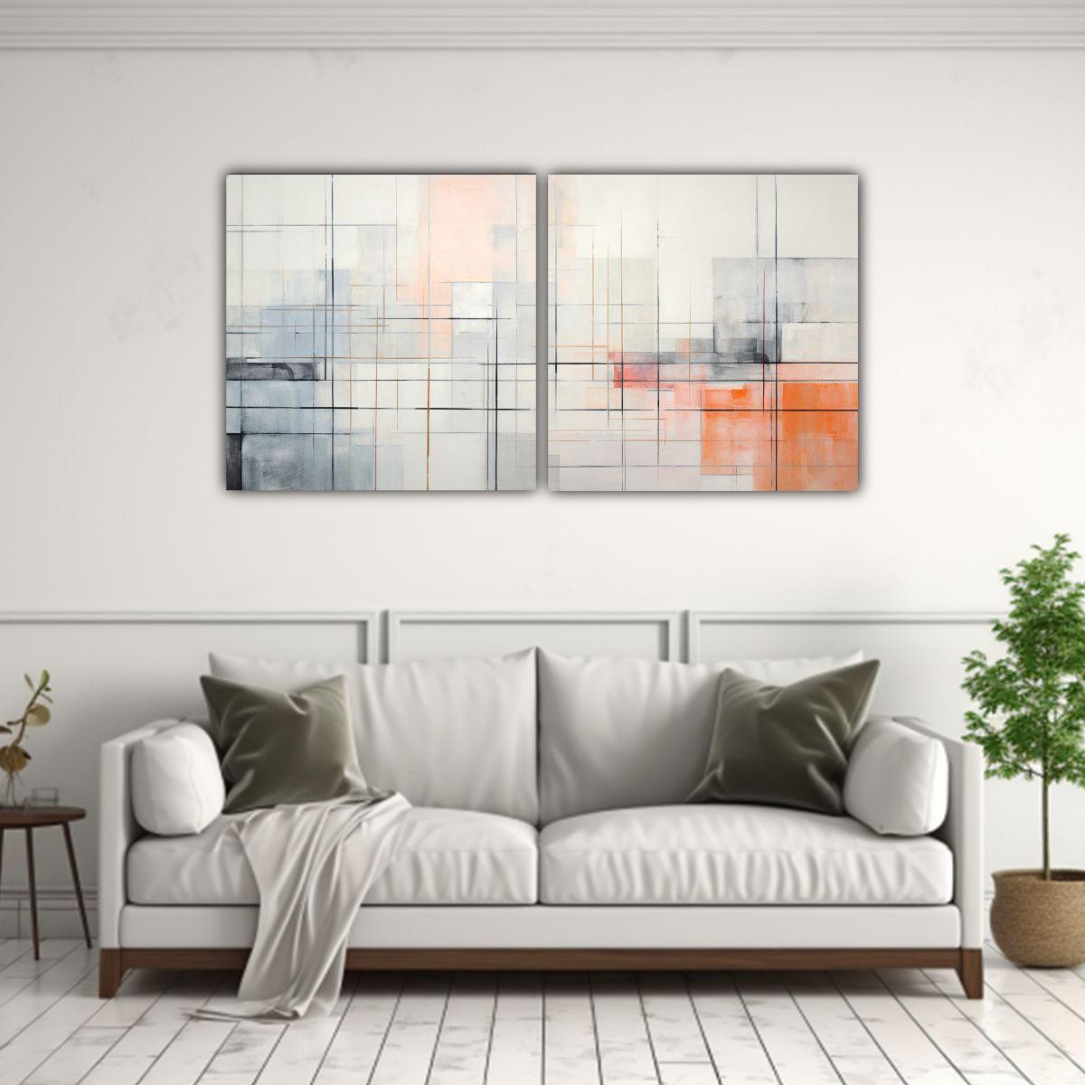 Pinturas Decorativas De Alta Calidad Con Líneas 120x60 Cm-2