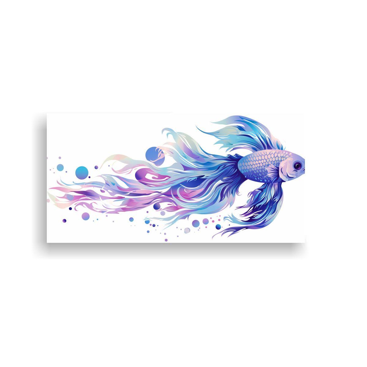 Pintura Decorativa En Relieve De Peces De Acuario 60x30cm-0