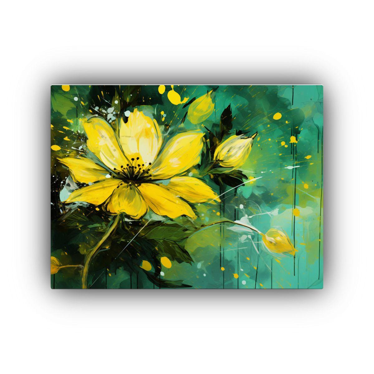 Pinturas De Decoración Con Textura Cálida En Amarillo Y Ve 65x50cm-0