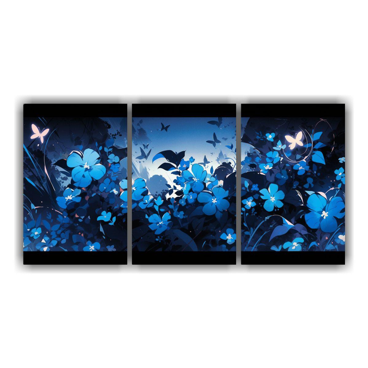 Pinturas Decorativas En Los Colores Negro Y Azul 180x90 Cm-0