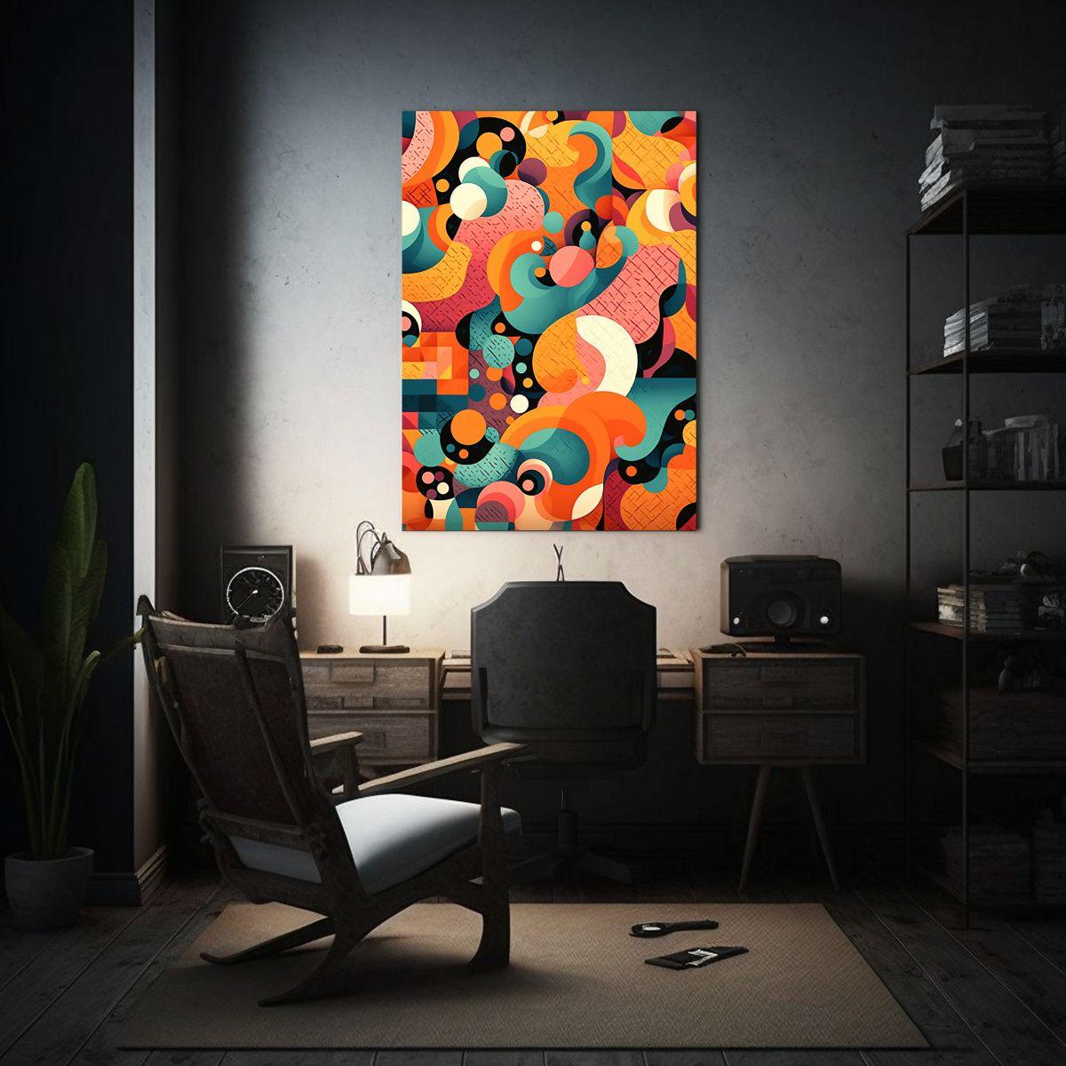Arte Moderno En Movimiento Con Patrones De Color 30x40cm-2