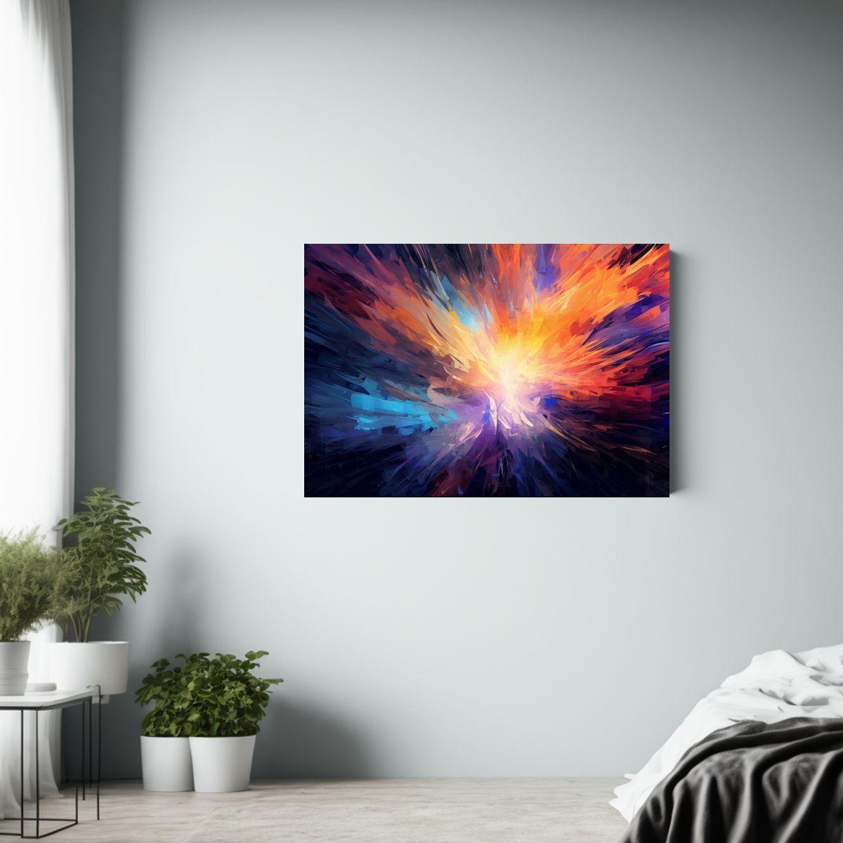 Cuadro Abstracto: Radiante Belleza En Lienzo Con Intrincadas 75x50cm-2