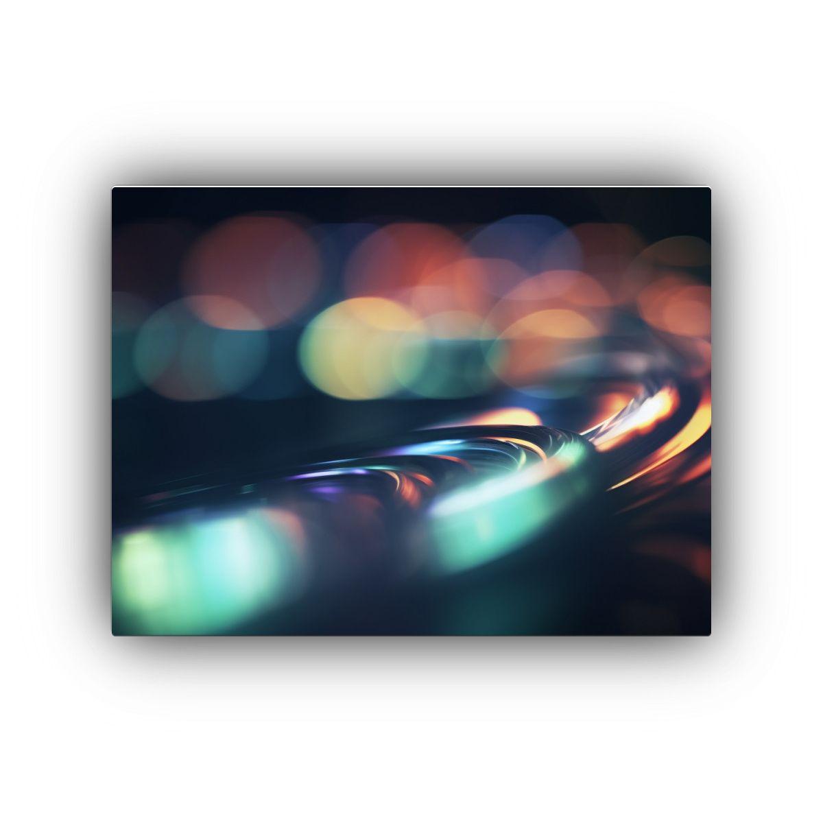 Cuadro Escenario Minimalista En Fondo Negro Con Colores Abst 120x80cm-0