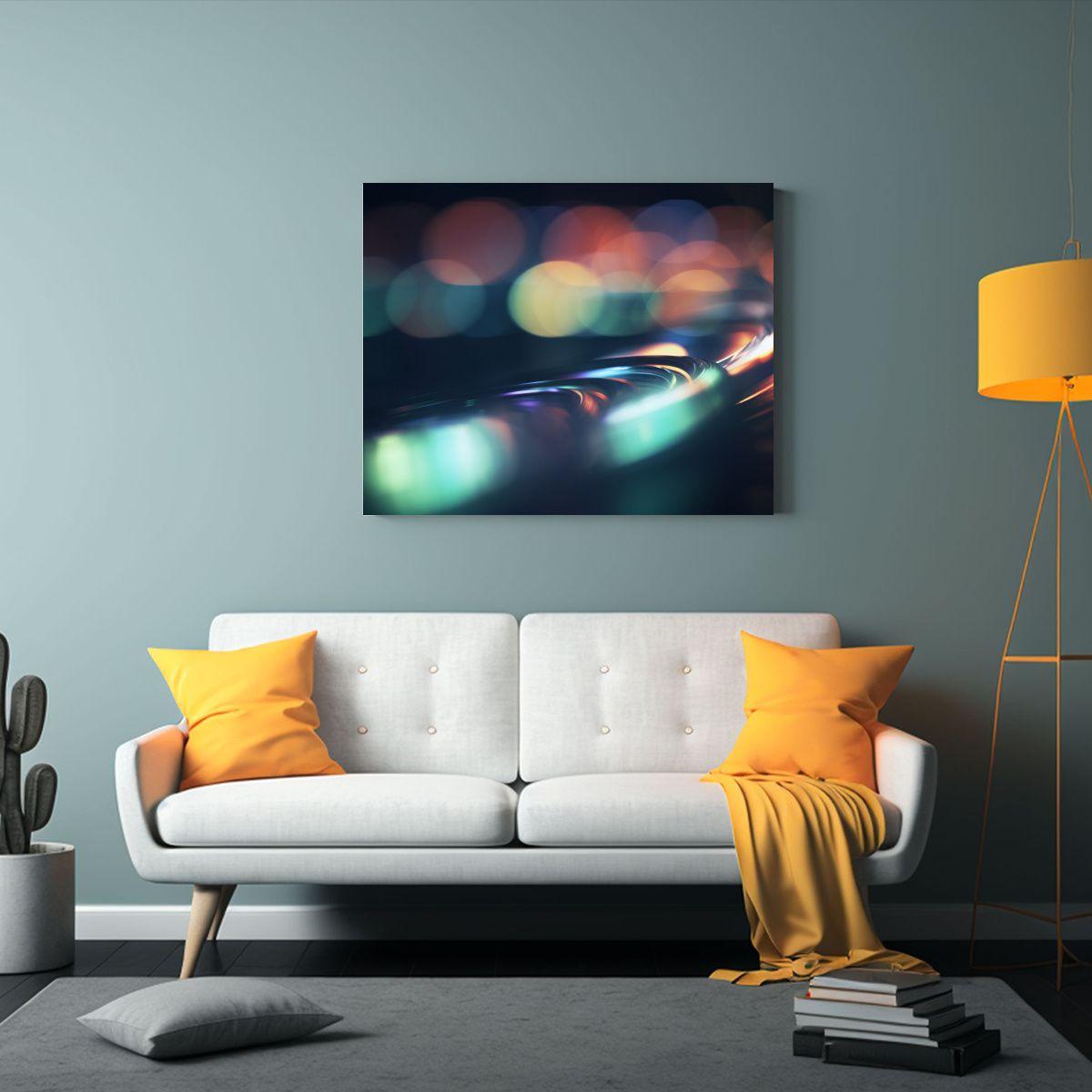 Cuadro Escenario Minimalista En Fondo Negro Con Colores Abst 120x80cm-2