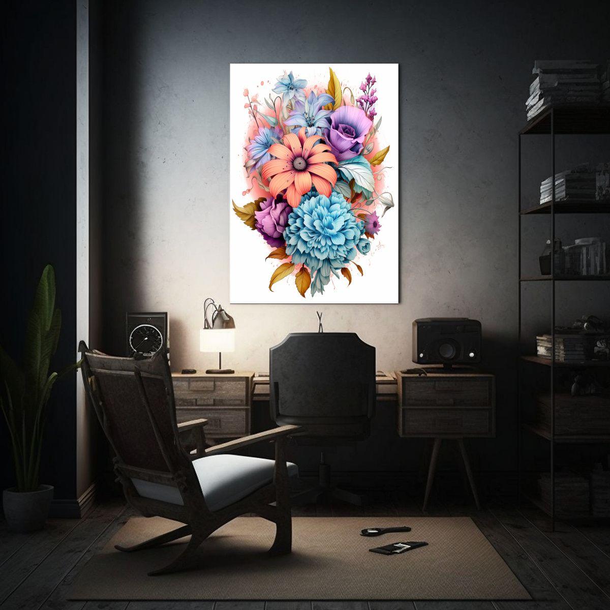 Cuadro Floral Detallado Estilo Galería, 1 Cuadro 50x65 Cm-2