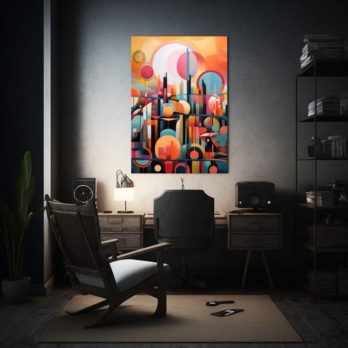 Pintura Decorativa Contemporánea De Paisaje En 60x90cm-2