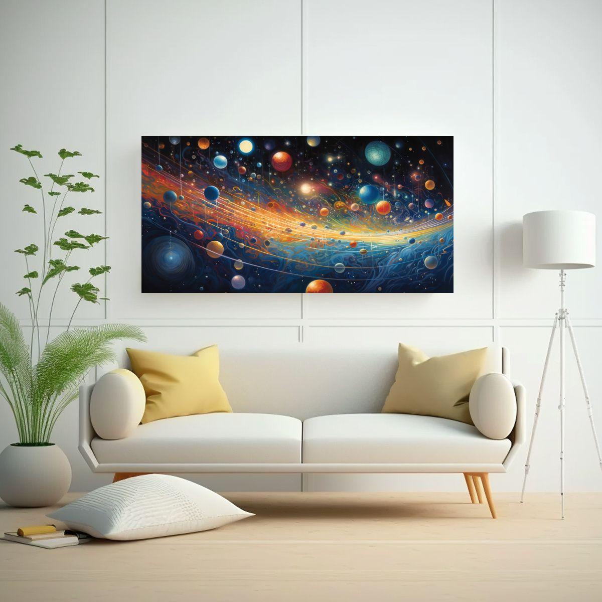 1 Cuadro Abstracto Tema Cocina Sistema Planetario 160x80 Cm-2