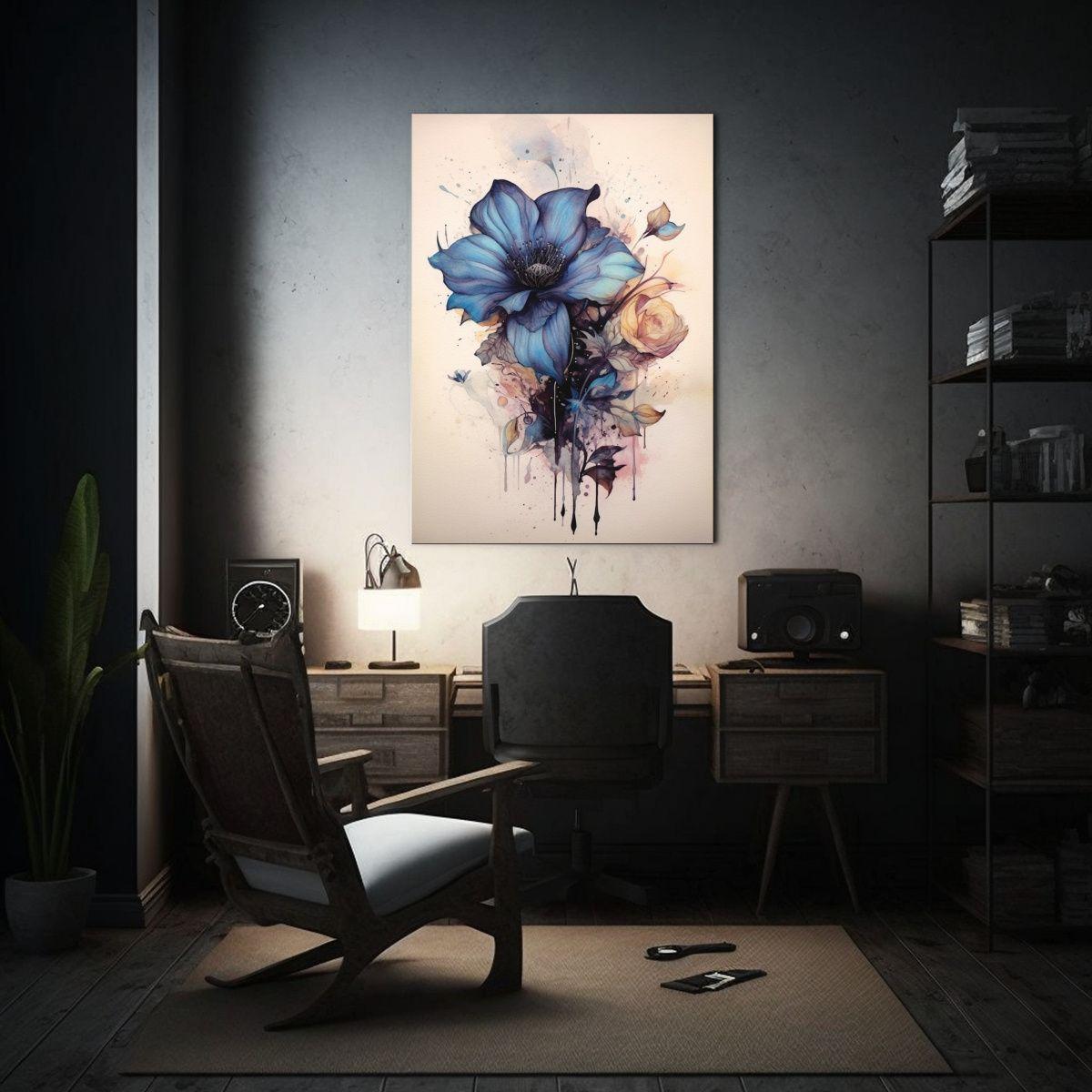 Pintura En Tela Con Detalles Intrincados De Flores 50x75cm-2