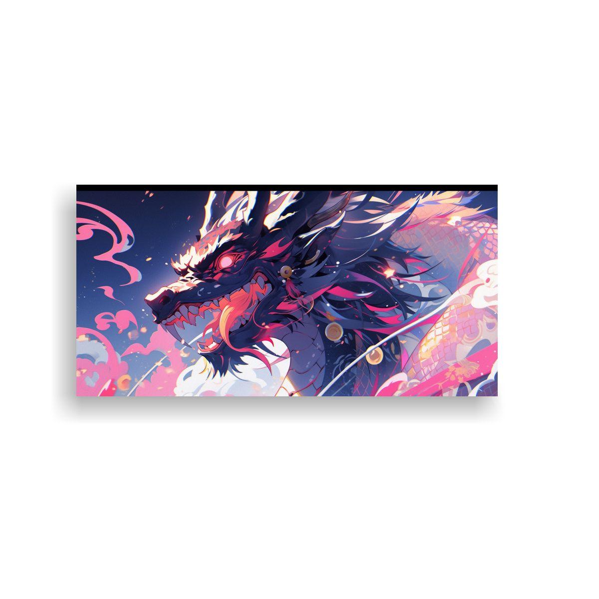 Fotografía Arte Abstracto Dragón En Tonos Rosa 80x40cm-0
