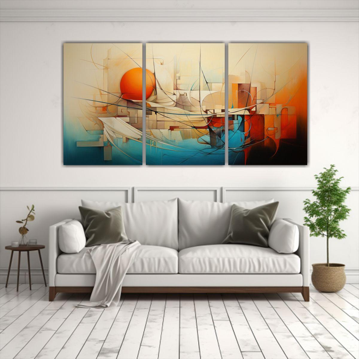 Cuadros Abstractos Modernos Con Texturas 120x60 Cm-2