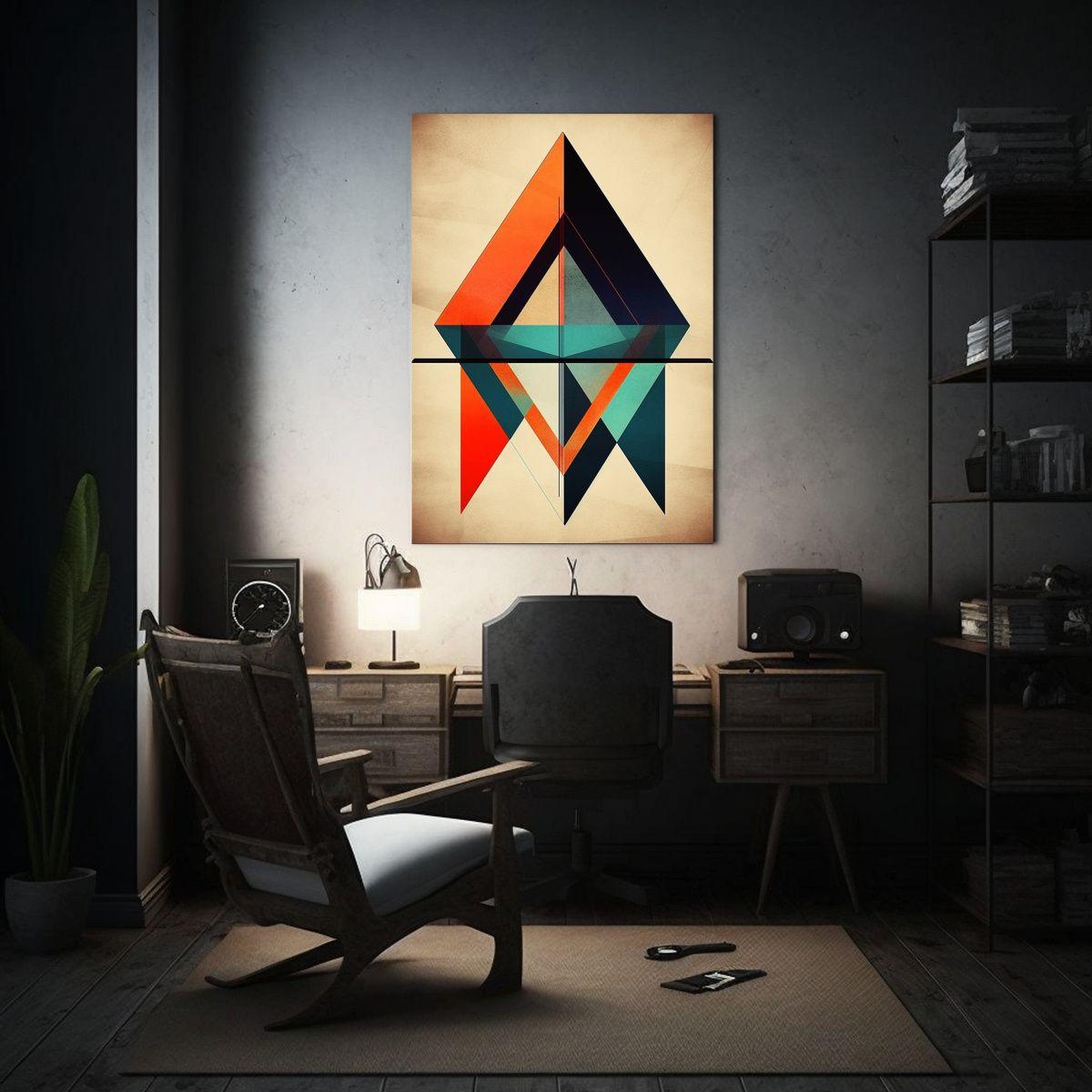 Pinturas Decorativas Temática Geométrica Contemporánea En 60x90cm-2
