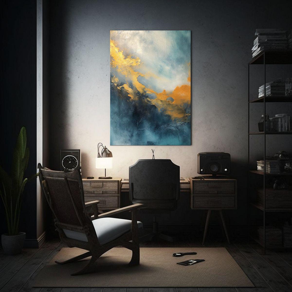 Arte De Pared Acuarela Abstracta Resiste Amanecer 30x45cm-2