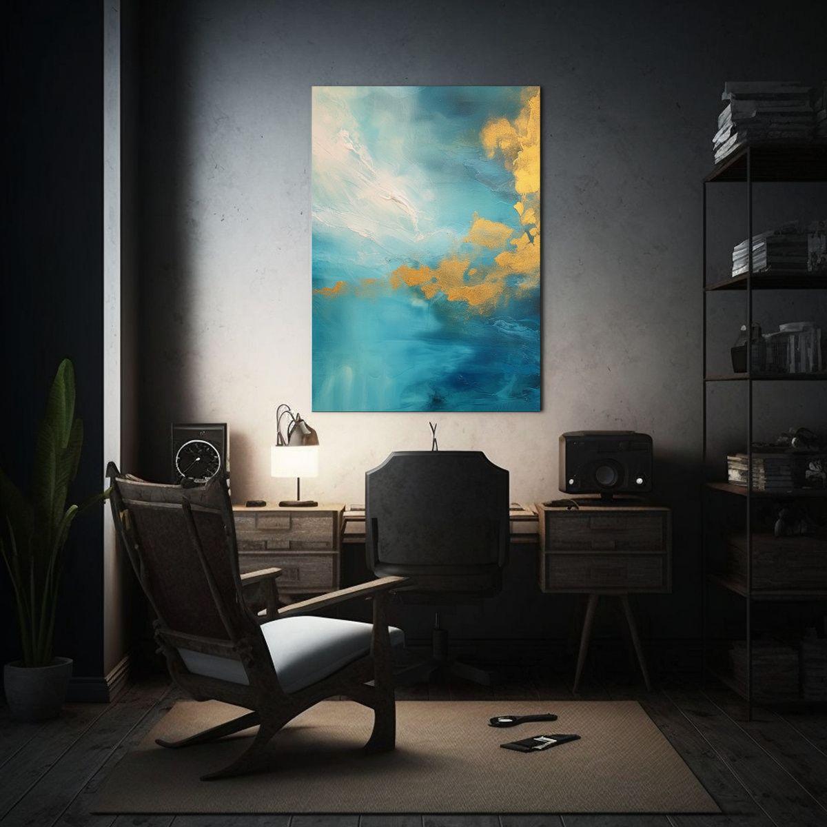 Cuadro Abstracto Amanecer De Vidrio Acrílico 20x30cm-2