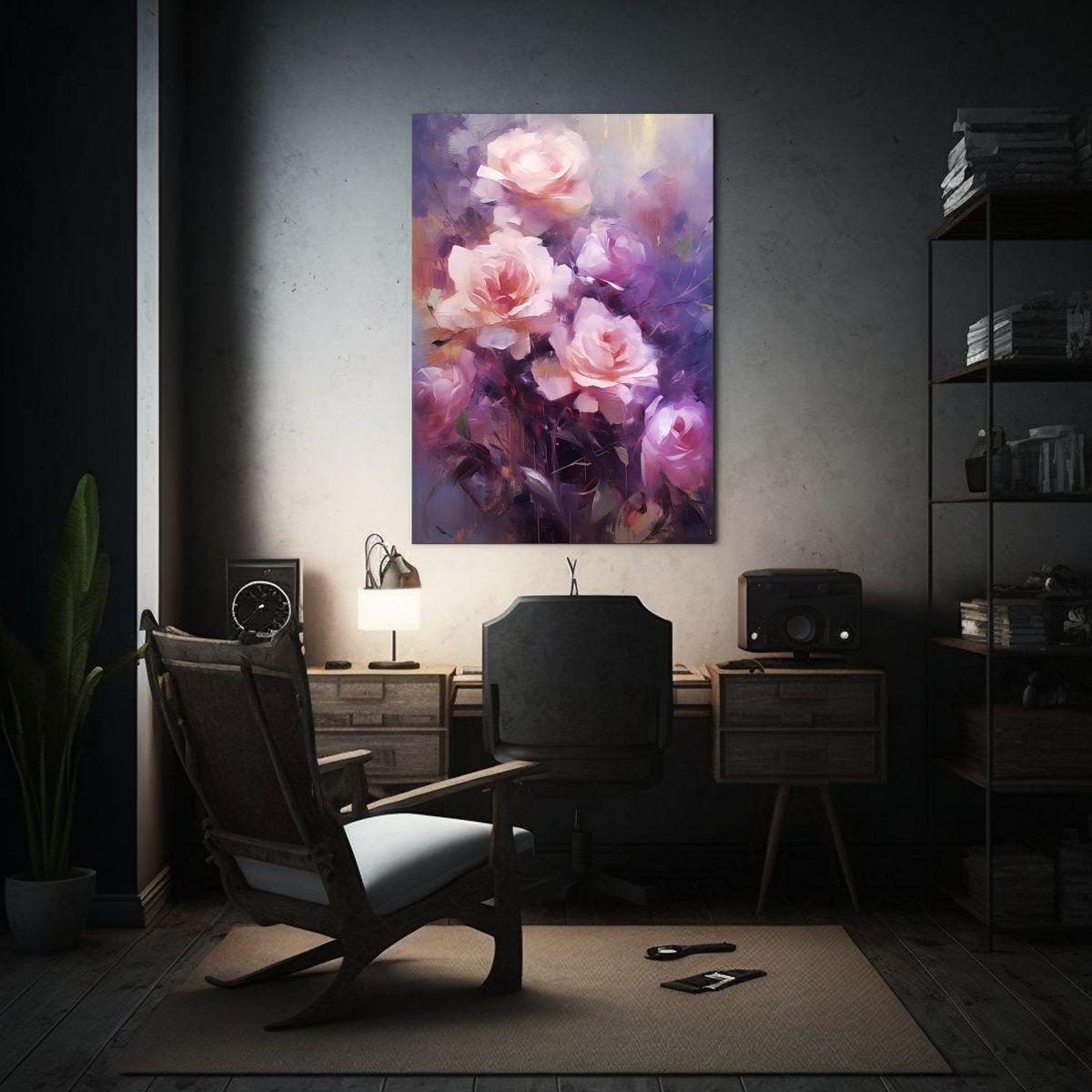Pintura Abstracta De Rosas Blancas Y Rosadas 80x120 Cm-2