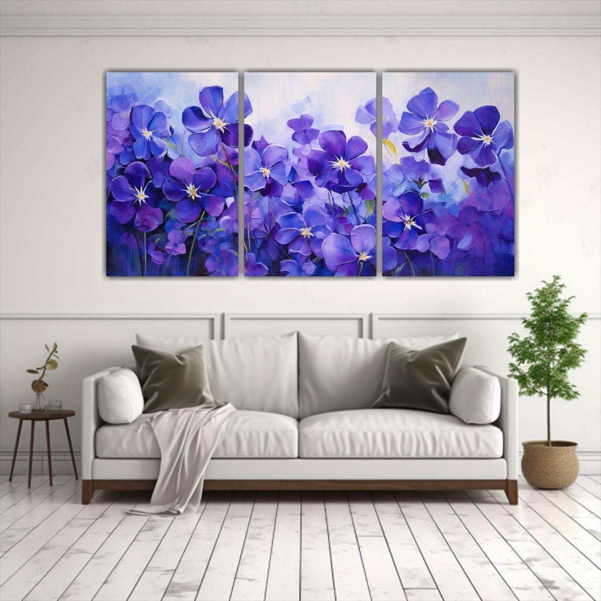 Tres Telas En Bastidor Decoración Temática A 150x75 Cm-2