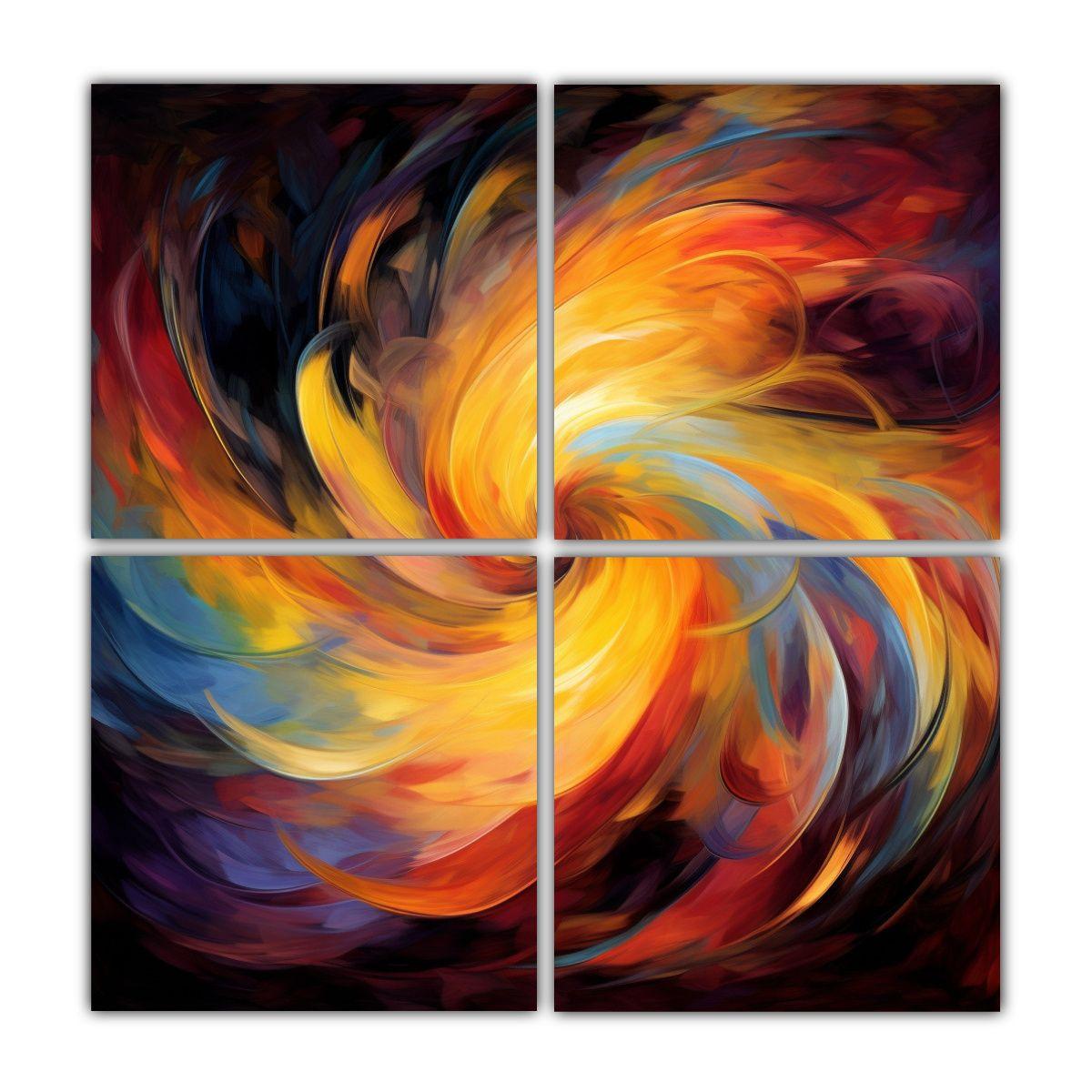 Lienzos Diseño Gama De Colores Whirling Symphony 180x180 Cm-0