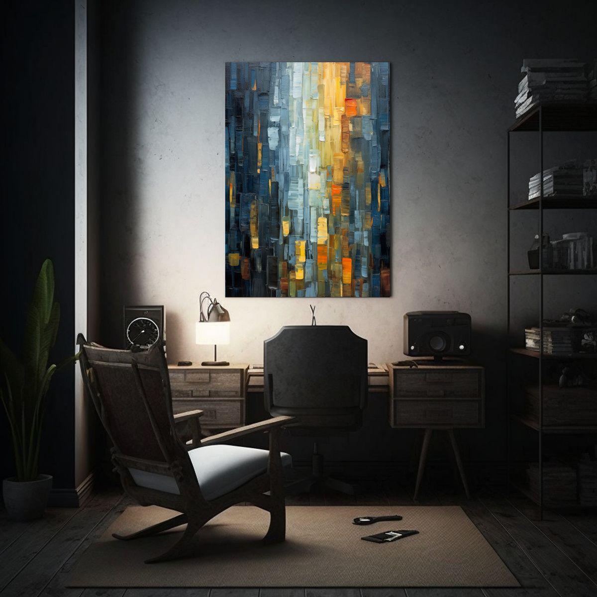 Pintura Abstracta De Arte Moderno Con Pinceladas 60x90 Cm-2