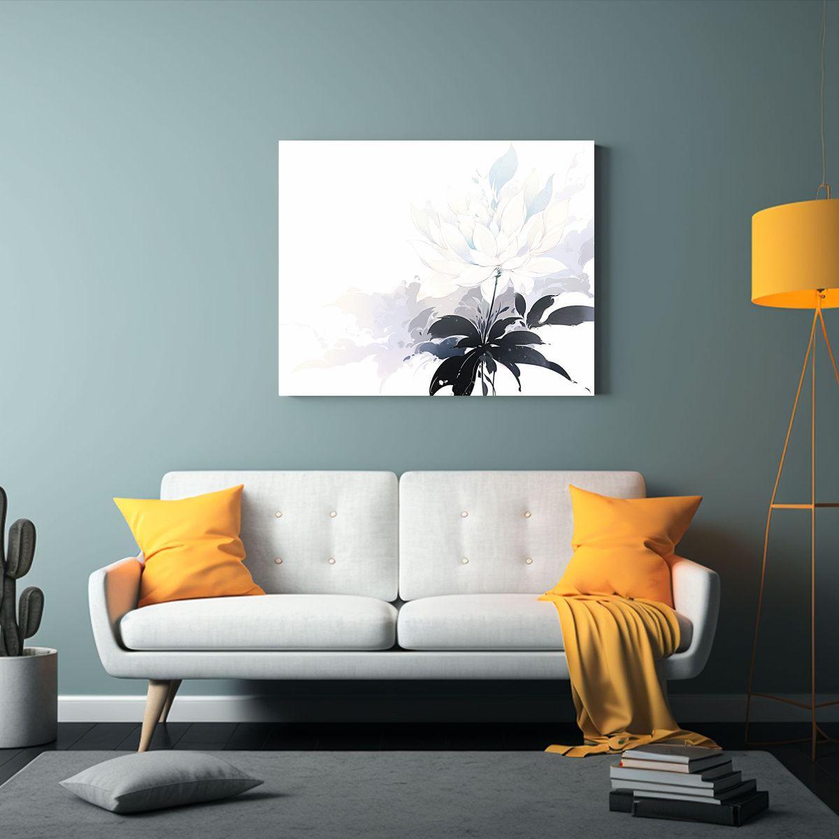 Cuadro Acuarela: Naturaleza Viva En Tonos Blancos, Atmósfer 45x30cm-2