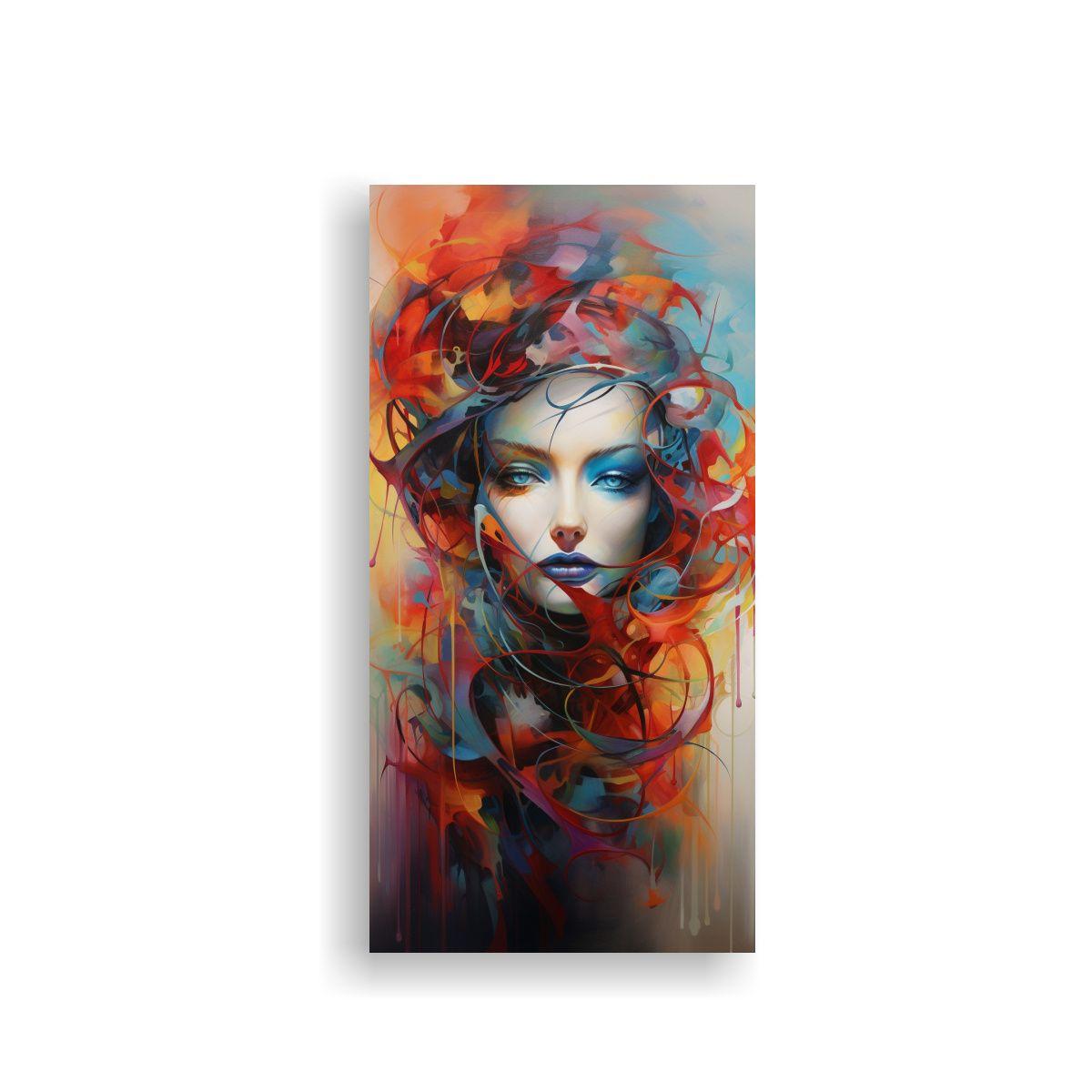 Pintura Acuarela Tela Fantasía Expresionista 50x100cm-0