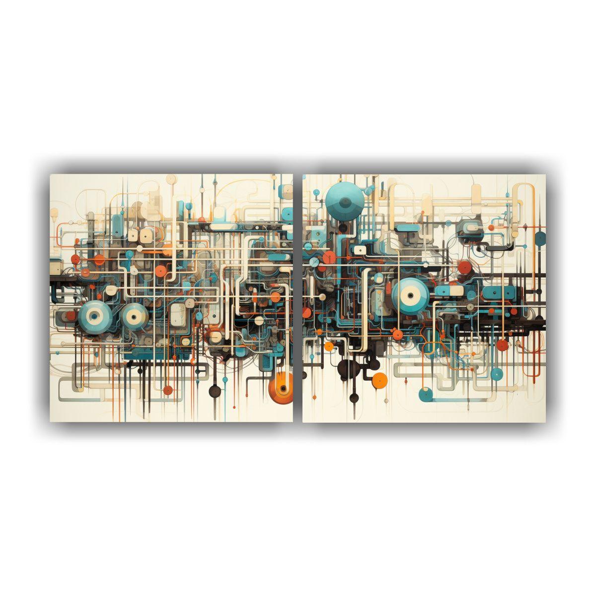 Pinturas Abstractas Y Tecnológicas Para Decorar 140x70 Cm-0