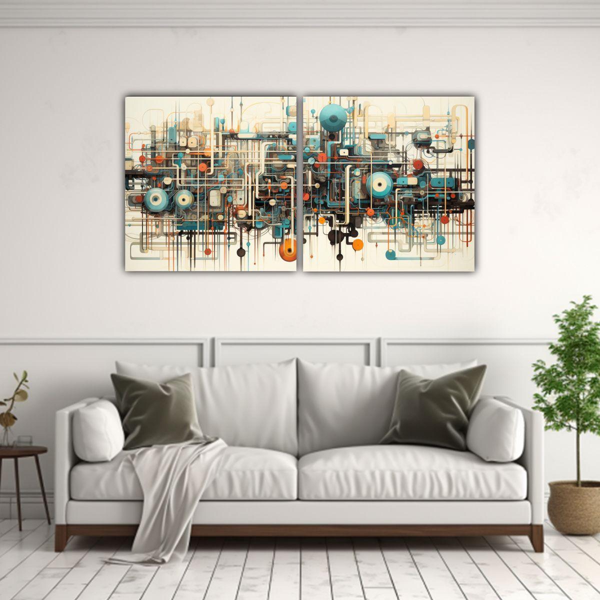 Pinturas Abstractas Y Tecnológicas Para Decorar 140x70 Cm-2