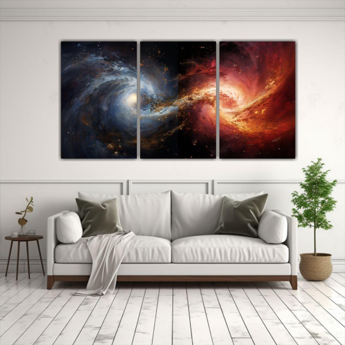 Cuadros Decoración Escenario Galaxia Lejana 150x75 Cm-2