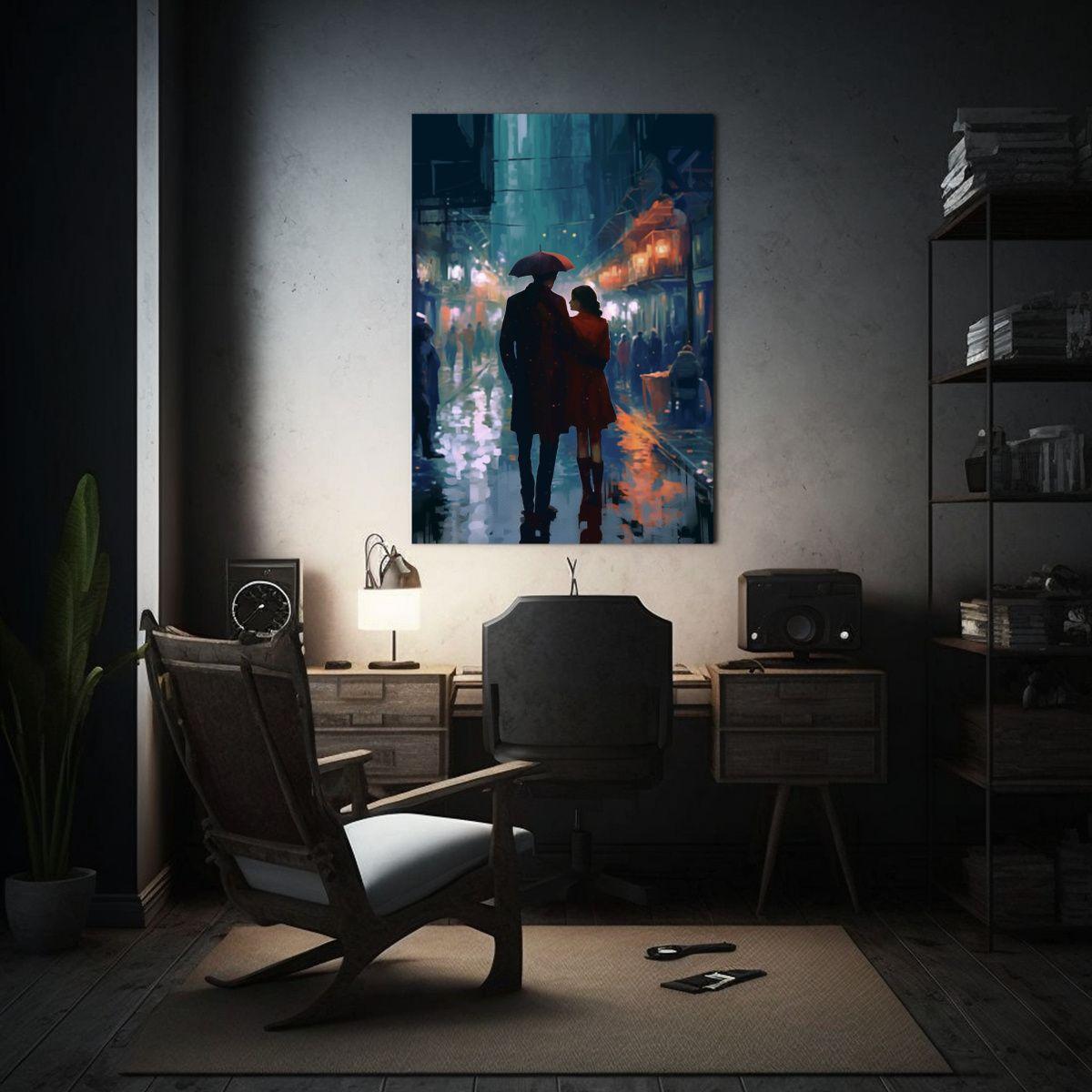Cuadro Minimalismo Pareja Perdida En Ciudad 50x75cm-2