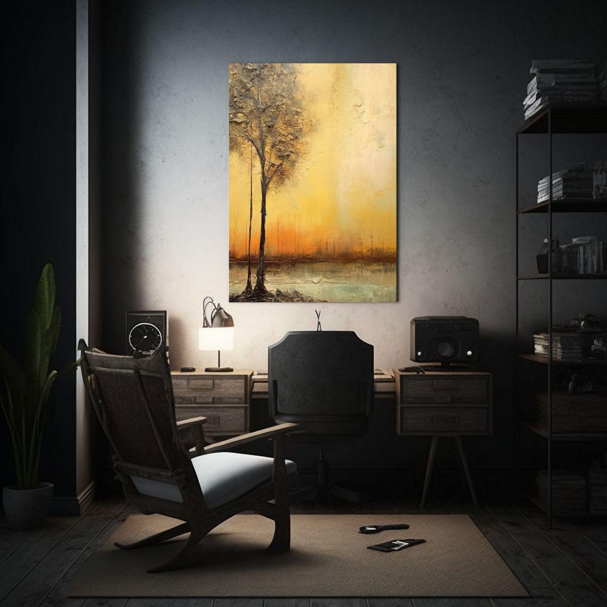 Pinturas Decorativas Abstractas De Paisajes Lineales 60x90cm-2
