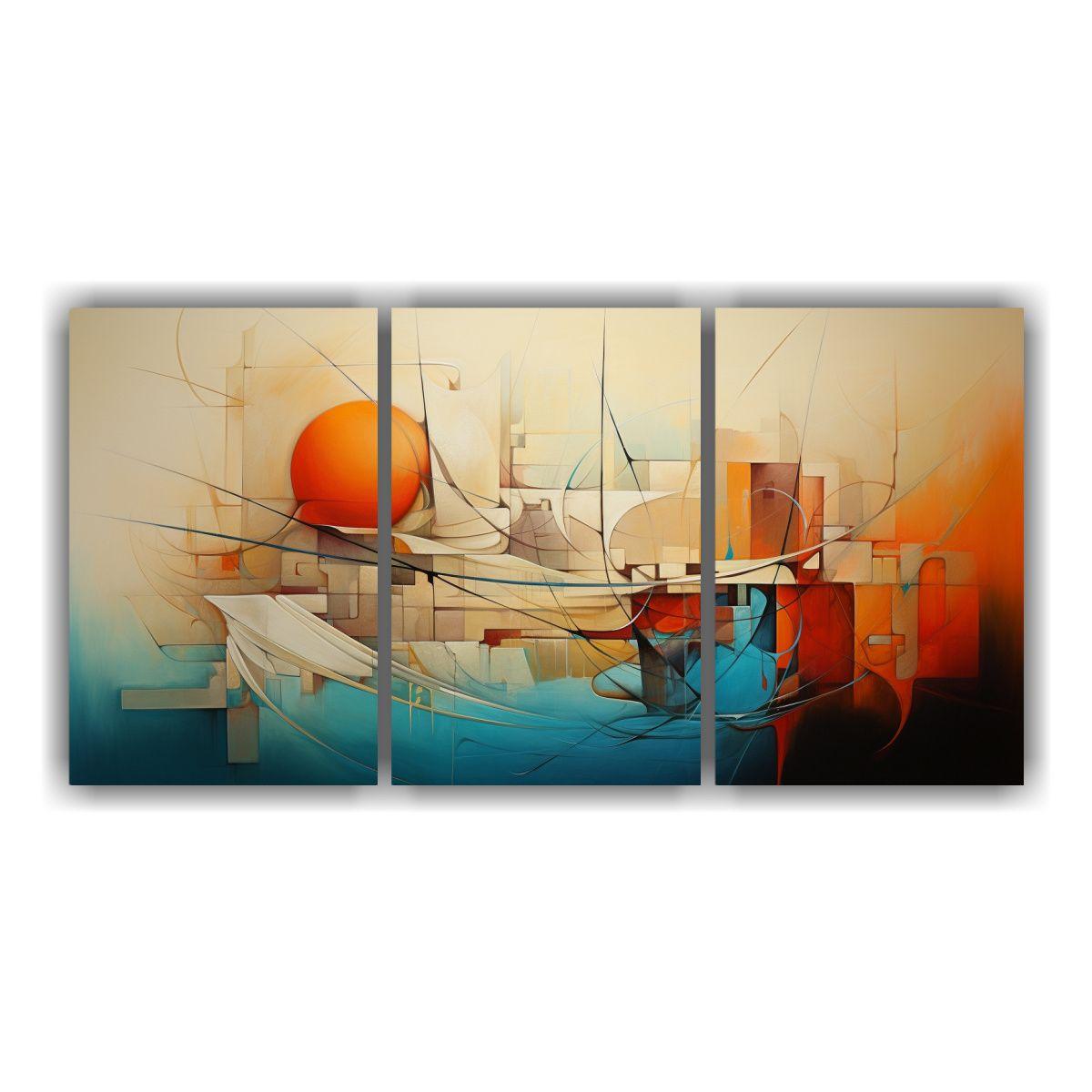 Cuadros Abstractos Modernos Con Texturas 90x45 Cm-0