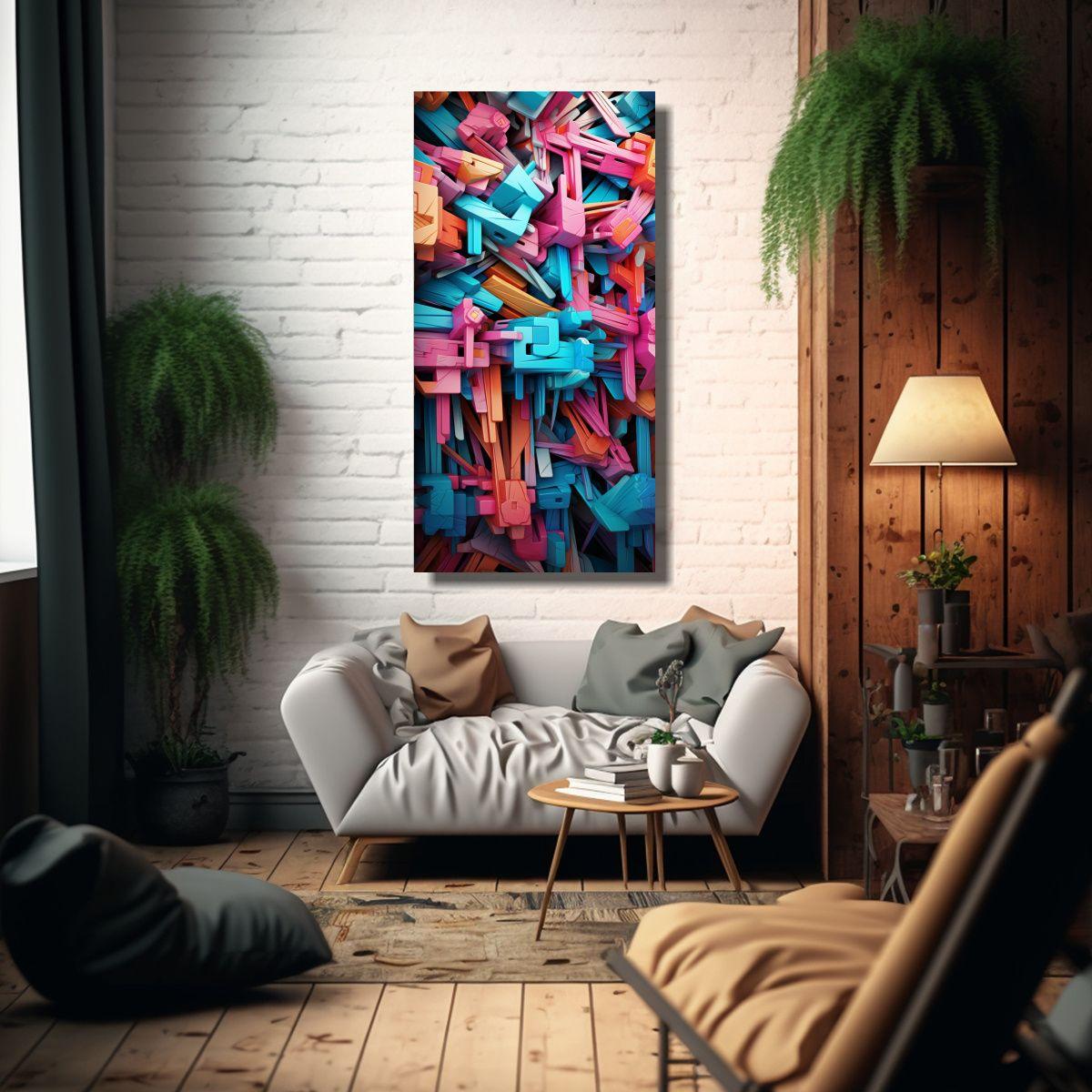 Cuadro Decorativo Con Movimiento Y Textura 60x120cm-2
