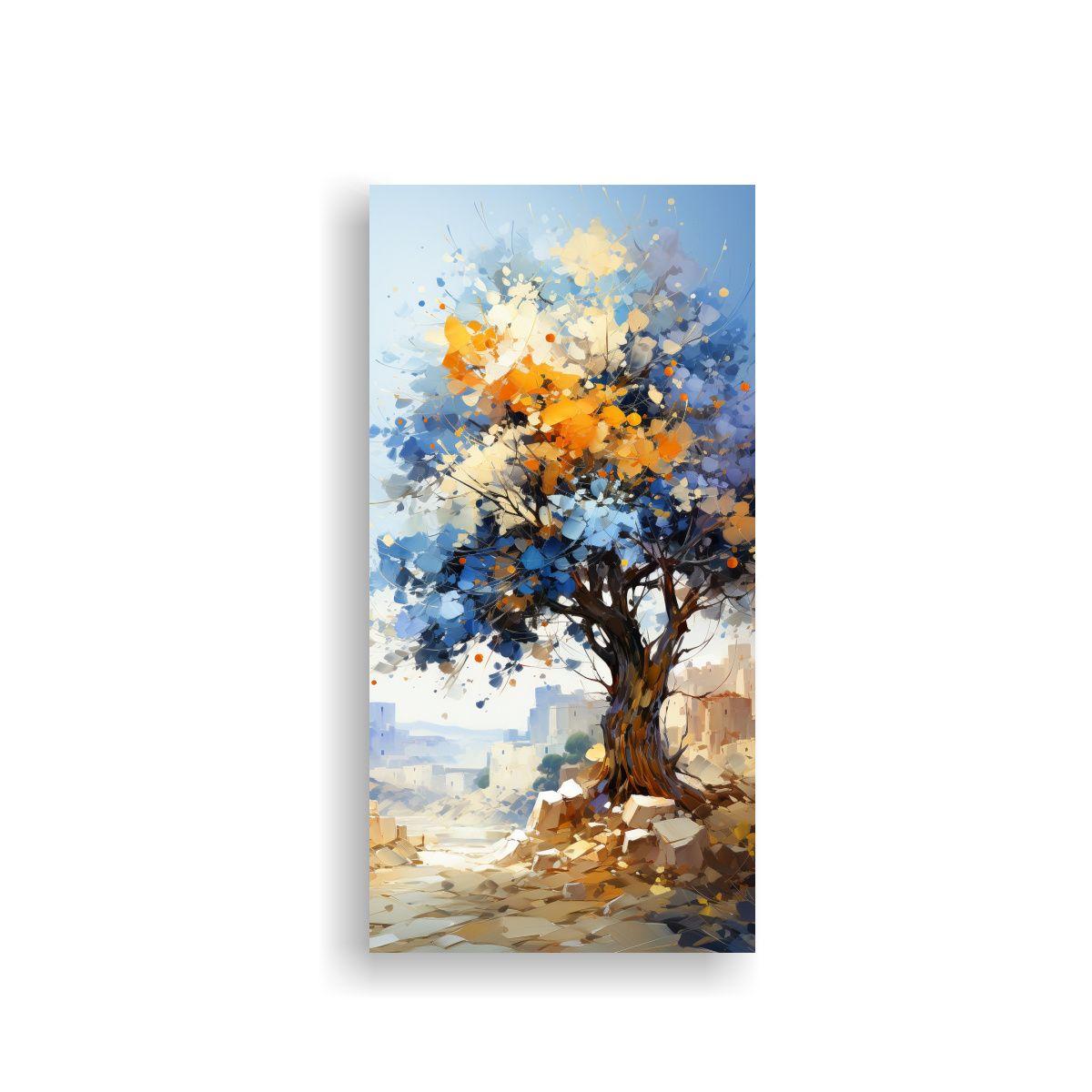 Cuadro Abstracto De Pared Acuarela Mágico Árbol  40x80cm-0