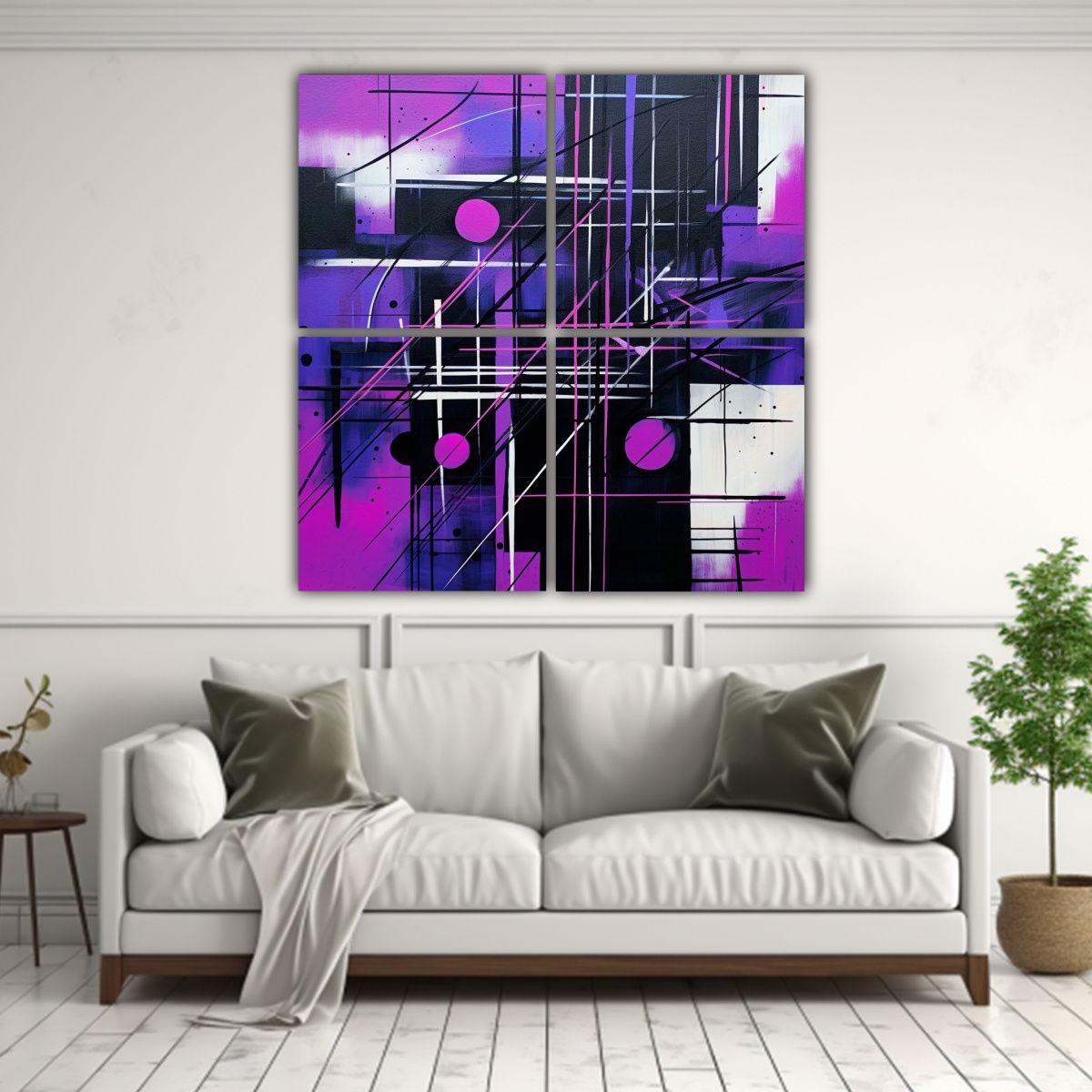 Pintura Abstracta En Lienzo Sublimado Minimalista 100x100 Cm-2