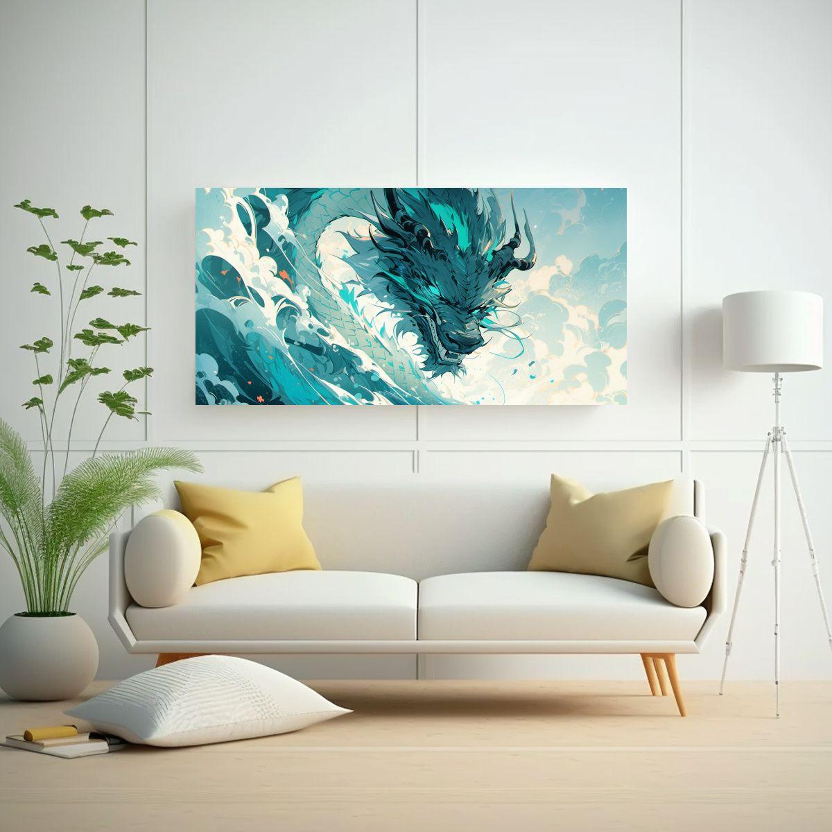 Pinturas Decorativas De Belleza De Un Dragón En T 160x80cm-2