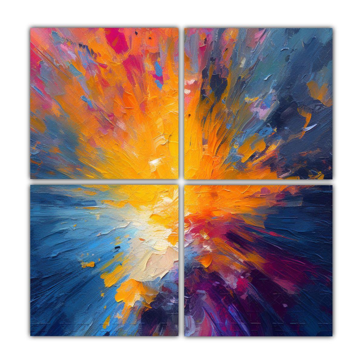 Cuadros Abstractos Finas Líneas Vitalidad Arte 100x100 Cm-0