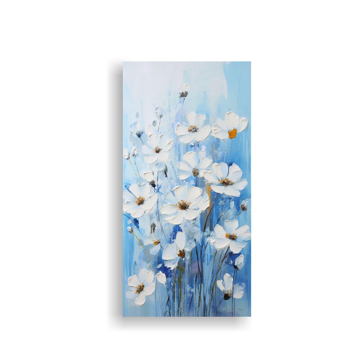 Cuadro Decorativo De época Con Flores En Lienzo, 60x120cm-0