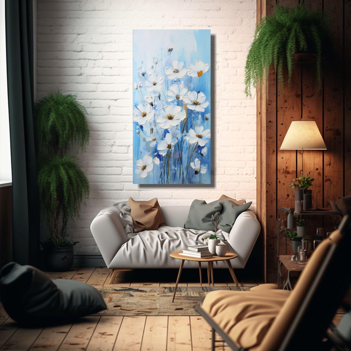 Cuadro Decorativo De época Con Flores En Lienzo, 60x120cm-2