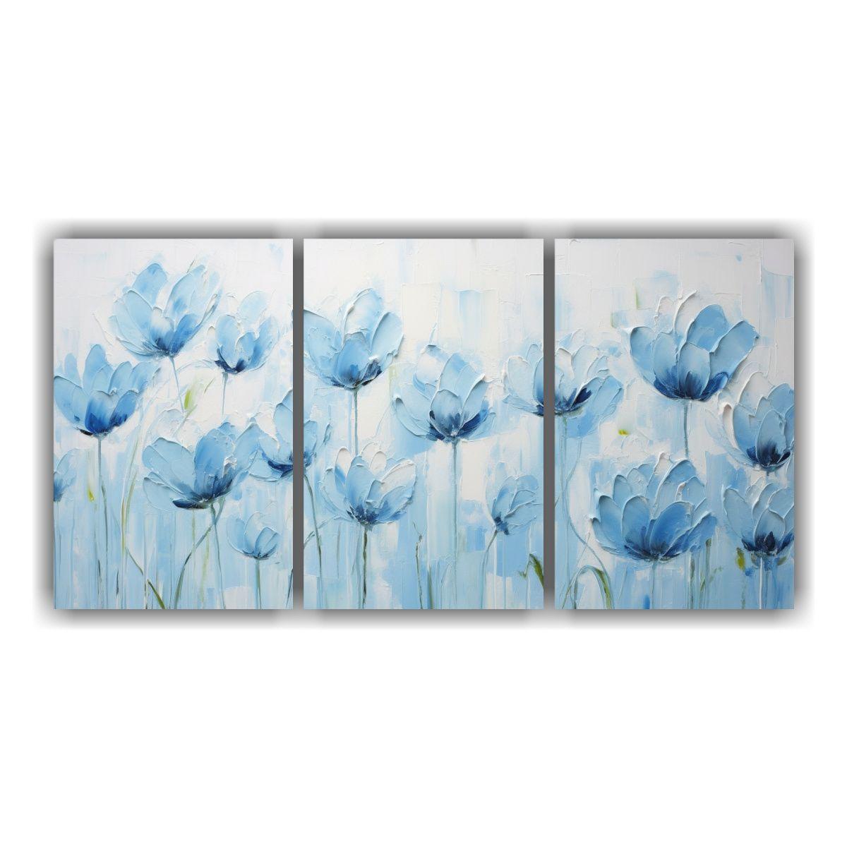 Pintura Decorativa De TULIPANES En Lienzo, Estilo 180x90 Cm-0