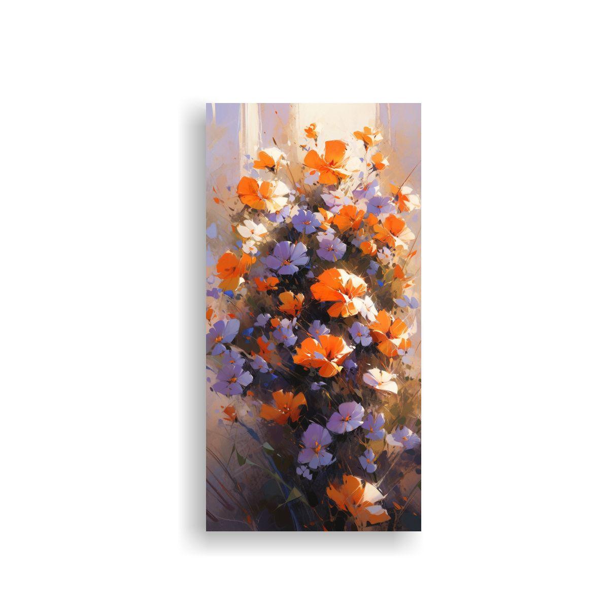 Cuadro Acuarela Clásico Púrpura Y Naranja 30x60cm-0