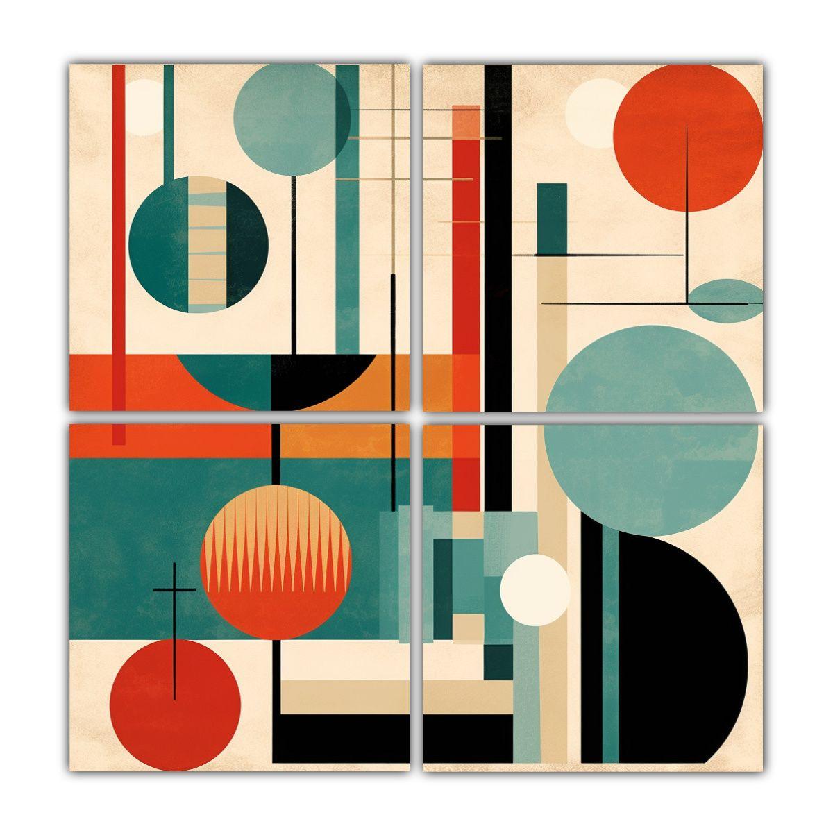 Cuadros Modernos Abstractos Vintage De Diseño 180x180 Cm-0