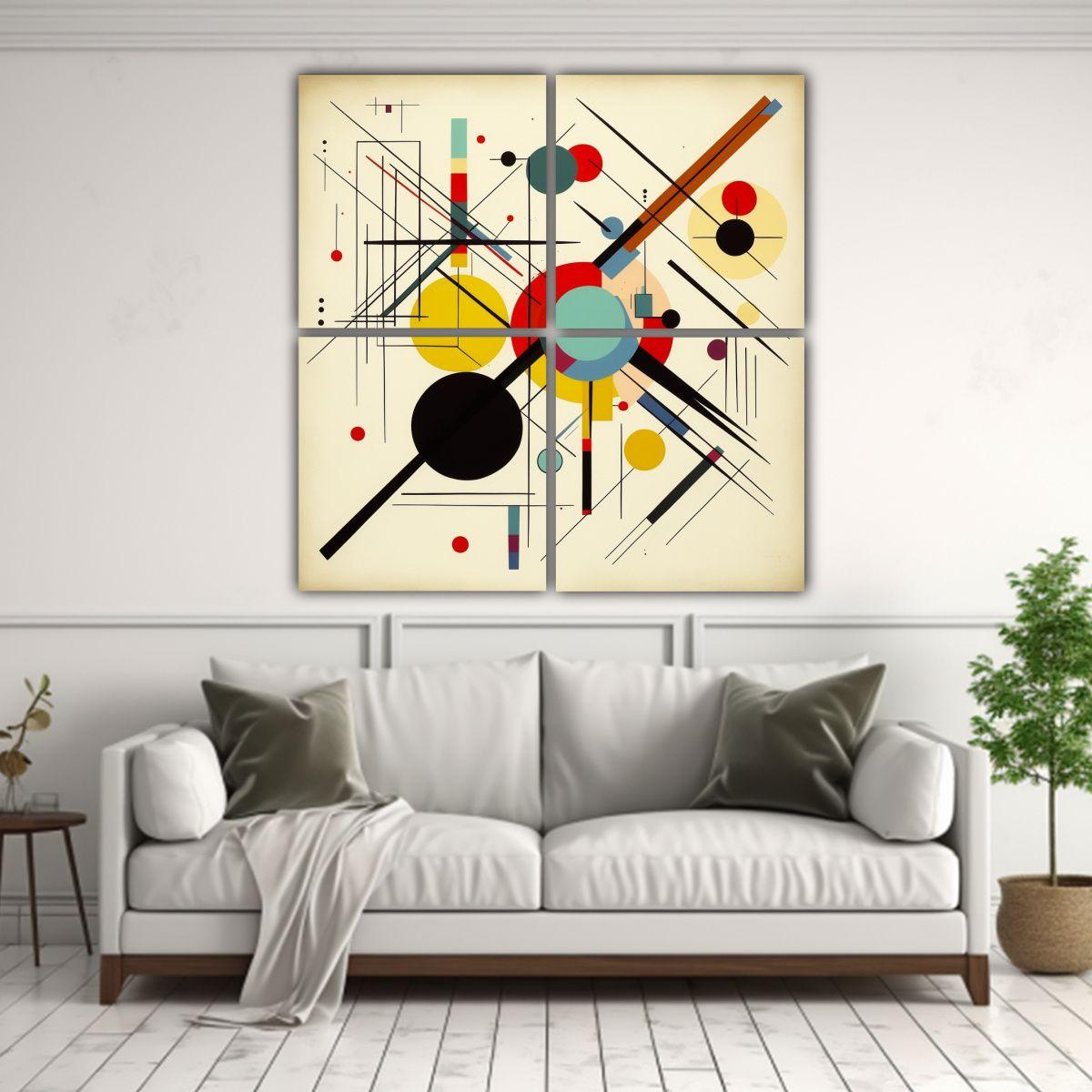 Cuadros Contraste En Dibujo De Cuatro 160x160 Cm-2