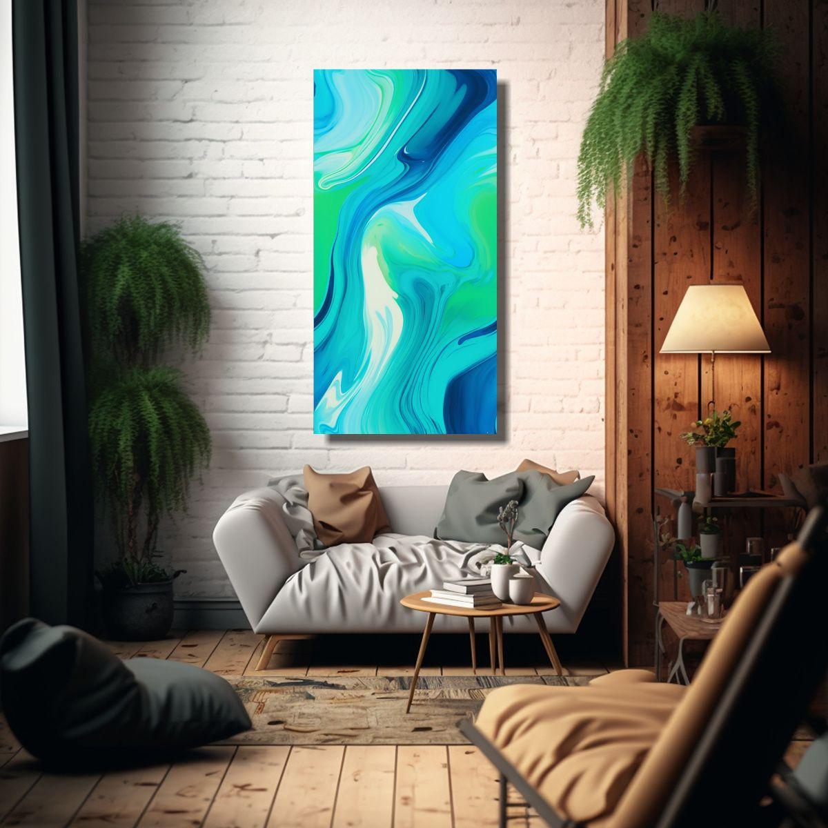 Arte Moderno Colorido Vibrante Arte Abstracto 30x60cm-2